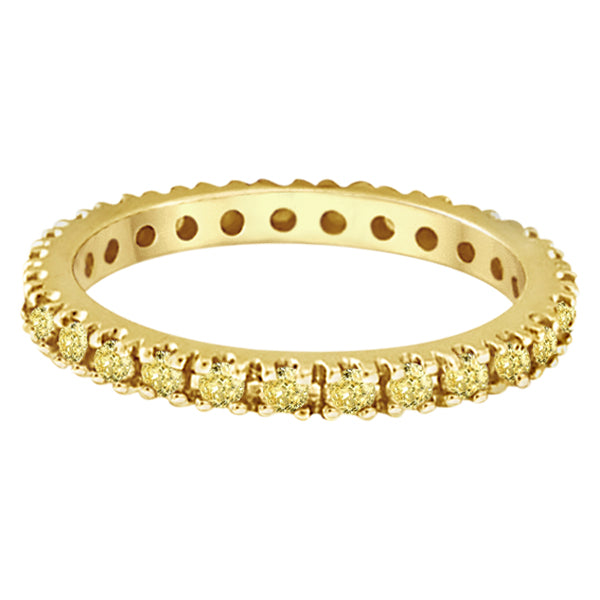 Fancy Yellow Canary Diamond Eternity Ring Band 14K Yellow Gold (0.51ct)