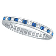 1.04ct Blue Sapphire & Diamond Channel Set Eternity Band Palladium Size 5.5