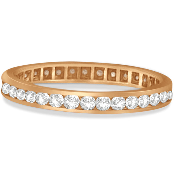 Channel Set Diamond Eternity Ring Band 14k Rose Gold (pink) (1.00ct)