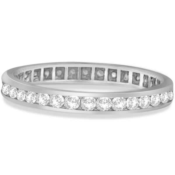 Channel Set Diamond Eternity Ring Anniversary Band Palladium (1.00 ct)