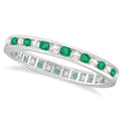 Emerald & Diamond Channel Set Eternity Band Ring (1.04ct)