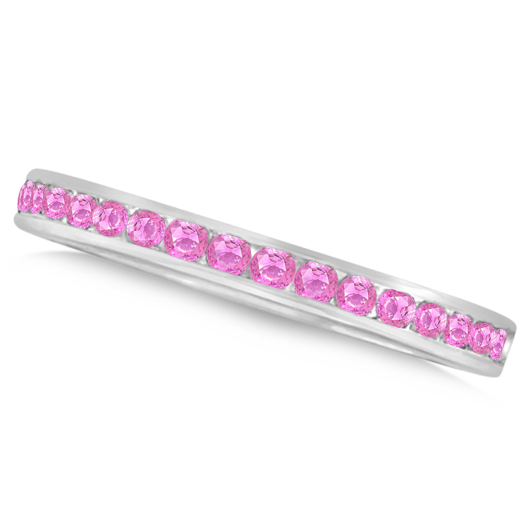 Pink Sapphire Channel Set Eternity Band 14k W. Gold (1.04ct)