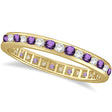 Amethyst & Diamond Channel Set Eternity Band Ring 14k Yellow Gold (1.04ct)