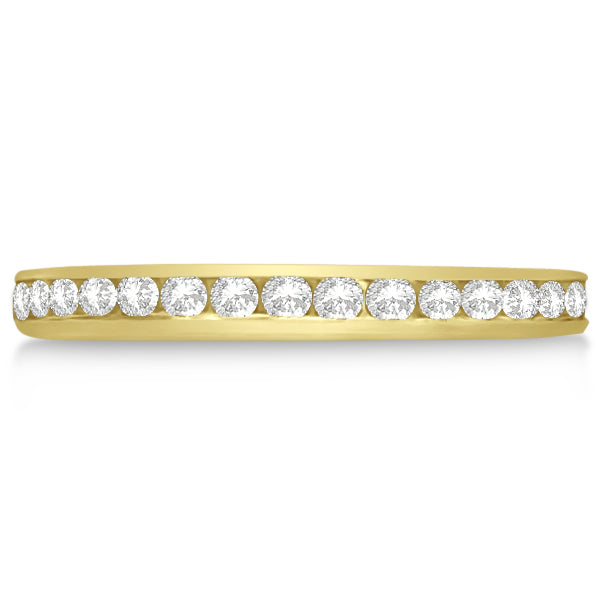 Channel Set Diamond Eternity Ring Band 14k Yellow Gold (1.00 ct)