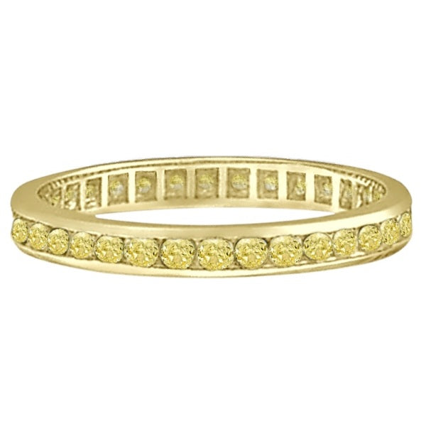 Channel Set Yellow Canary Diamond Eternity Ring 14k Yellow Gold (1.00ct)