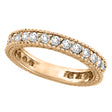 Diamond Eternity Milgrain Edged Ring Band 14k Rose Gold (1.00ct)