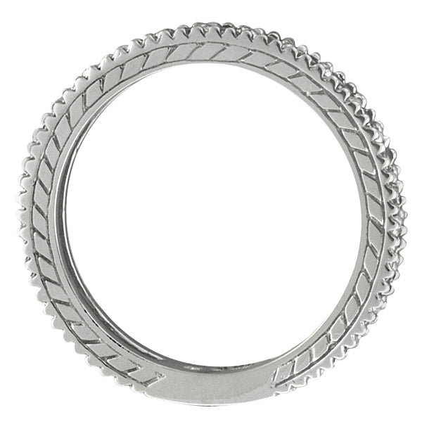 Diamond Eternity Milgrain Edged Ring Band 14k White Gold (1.00ct)