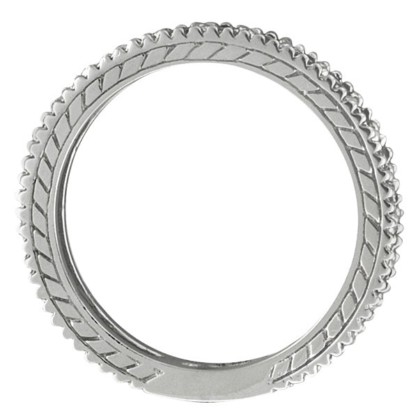 Diamond & Blue Topaz Eternity Ring Band 14k White Gold (1.08ct)