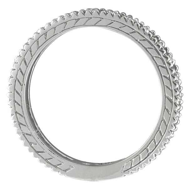 Diamond and Pink Sapphire Ring Anniversary Band 14k White Gold (1.08ct)