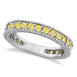 Fancy Yellow Canary Diamond Eternity Ring Band 14k White Gold (1.00ct)