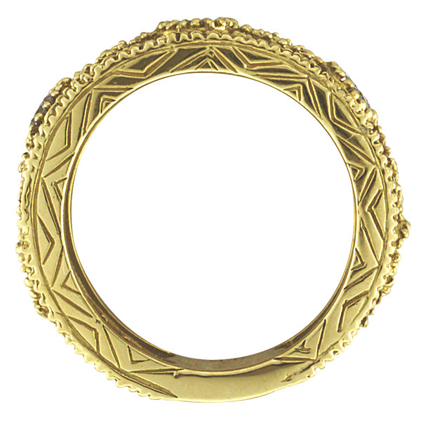 Antique Style Eternity Diamond Anniversary Ring 18k Yellow Gold (2.08ct)