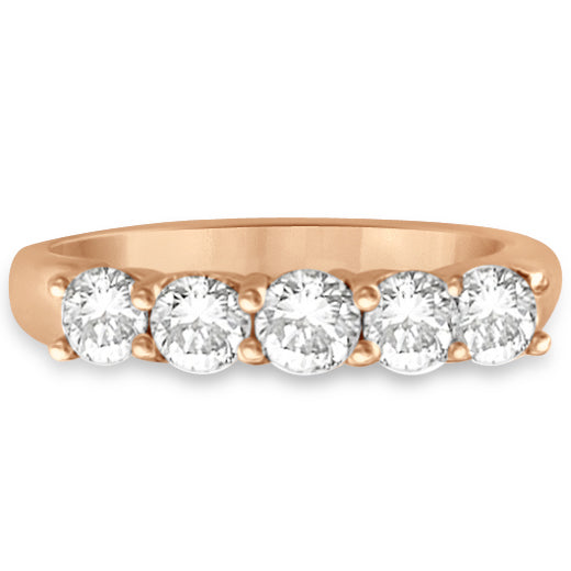 Five Stone Lab Diamond Ring Anniversary Band 14k Rose Gold (1.00ctw)