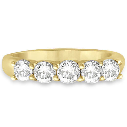 Five Stone Lab Diamond Ring Anniversary Band 14k Yellow Gold (1.00ctw)