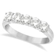 Five Stone Diamond Ring Anniversary Band 18k White Gold (1.00ct)