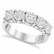 Five Stone Diamond Ring Anniversary Band 14k White Gold (2.50ctw)