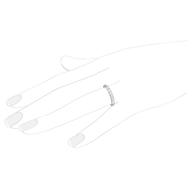 Five Stone Diamond Ring Anniversary Band Palladium (0.50ctw)