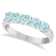 Five Stone Aquamarine Ring 14k White Gold (1.60ctw)