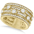 Vintage Bezel & Pave-Set Diamond Ring Band 14k Yellow Gold (1.85ct)