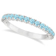 Half-Eternity Pave-set Aquamarine Stacking Ring Palladium (0.95ct)