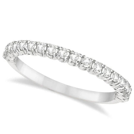 Half-Eternity Pave-Set Thin Lab Diamond Stacking Ring Palladium (0.50ct)