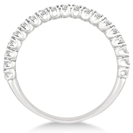 Half-Eternity Pave-Set Thin Lab Diamond Stacking Ring Palladium (0.50ct)