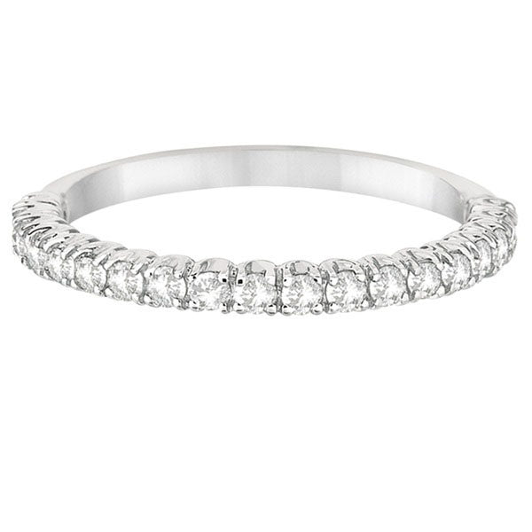 Half-Eternity Pave-Set Thin Diamond Stacking Ring Palladium (0.50ct)