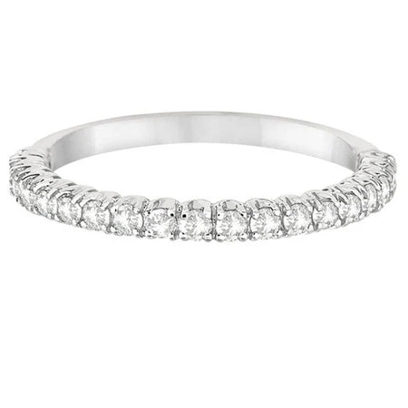 Half-Eternity Pave-Set Thin Lab Diamond Stacking Ring Palladium (0.50ct)