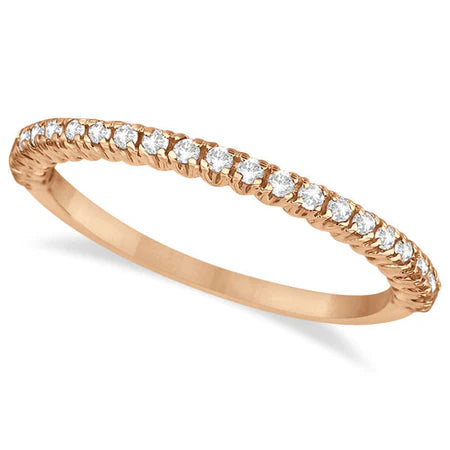 Half-Eternity Pave-Set Lab Diamond Stacking Ring 14k Rose Gold (0.25ct)