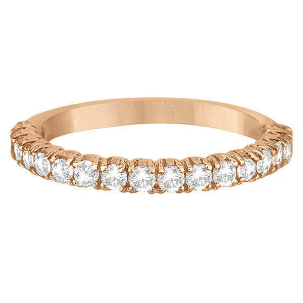 Half-Eternity Pave-Set Lab Diamond Stacking Ring 14k Rose Gold (0.75ct)
