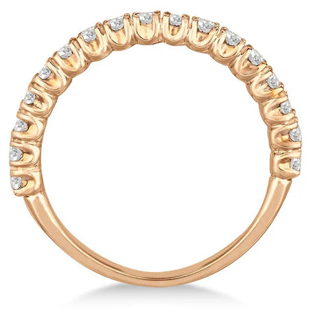 Half-Eternity Pave-Set Thin Lab Diamond Stacking Ring 14k Rose Gold (0.50ct)