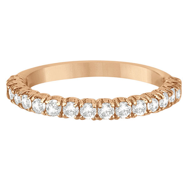 Half-Eternity Pave-Set Diamond Stacking Ring 14k Rose Gold (0.75ct)