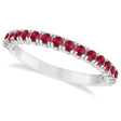 Half-Eternity Pave-set Lab Ruby Stacking Ring Palladium (0.95ct)