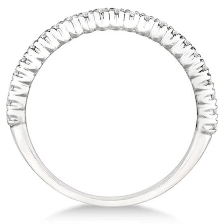 Half-Eternity Pave-Set Lab Diamond Stacking Ring 14k White Gold (0.25ct)