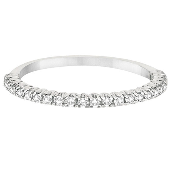 Half-Eternity Pave-Set Diamond Stacking Ring 14k White Gold (0.25ct)