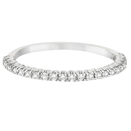 Half-Eternity Pave-Set Lab Diamond Stacking Ring 14k White Gold (0.25ct)