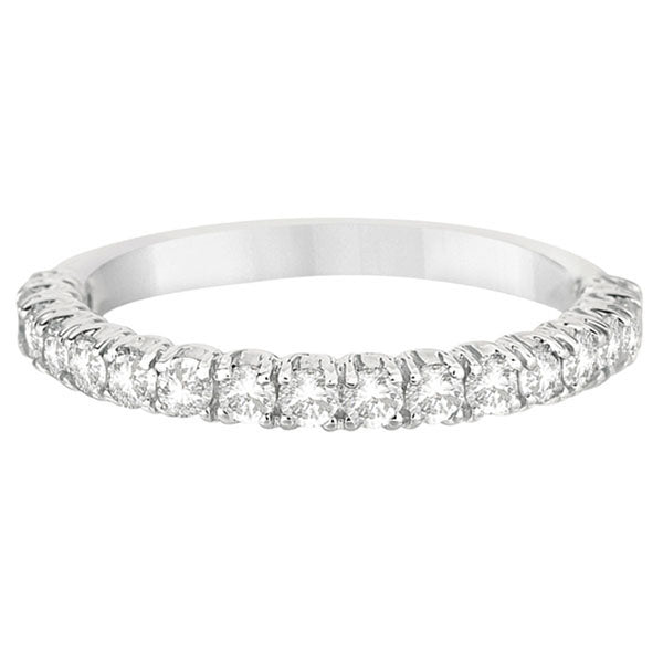 Half-Eternity Pave-Set Diamond Stacking Ring 14k White Gold (0.75ct)