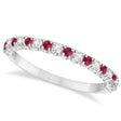 Ruby & Diamond Wedding Band Anniversary Ring in 14k White Gold (0.50ct)