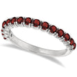 Garnet Semi-Eternity Ring Band 14k White Gold (1.09ct)