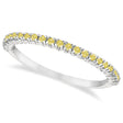 Half-Eternity Pave Yellow Diamond Stacking Ring 14k White Gold (0.25ct) Size 7.5