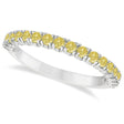 Half-Eternity Pave Lab Yellow Lab  Diamond Stacking Ring 14k White Gold (0.75ct)