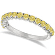 Lab Yellow Canary Lab  Diamond Ring Anniversary Band 14k White Gold (1.00ct)