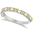 Yellow Canary & White Diamond Anniversary Band 14k White Gold (1.00ct)