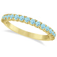 Half-Eternity Pave-set Aquamarine Stacking Ring 14k Yellow Gold (0.95ct)