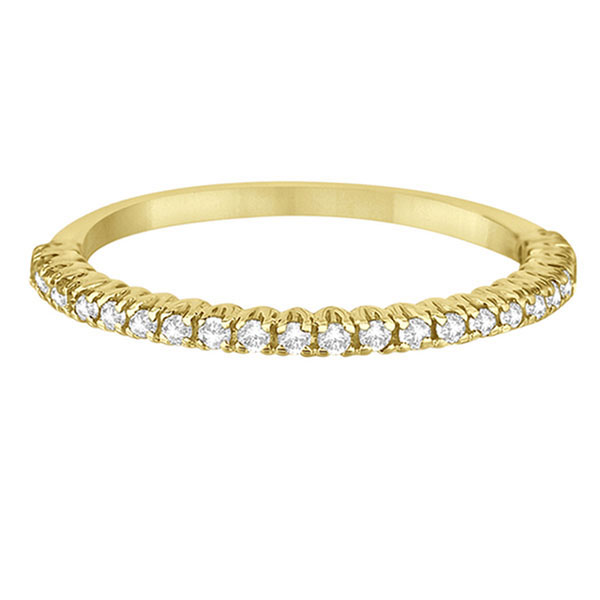 Half-Eternity Pave-Set Diamond Stacking Ring 14k Yellow Gold (0.25ct)