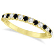 Black & Lab White Diamond Wedding Band Anniversary Ring in 14k Yellow Gold (0.75ct)