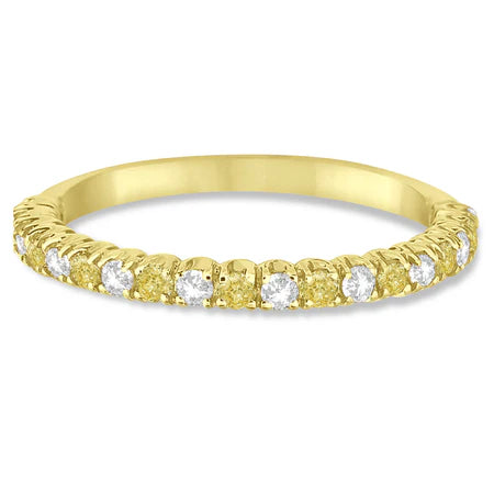 Yellow & Lab White Diamond Wedding Band Anniversary Ring in 14k Yellow Gold (0.50ct)