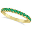 Half-Eternity Pave-set Emerald Stacking Ring 14k Yellow Gold (0.95ct)