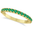 Half-Eternity Pave-set Lab Emerald Stacking Ring 14k Yellow Gold (0.95ct)