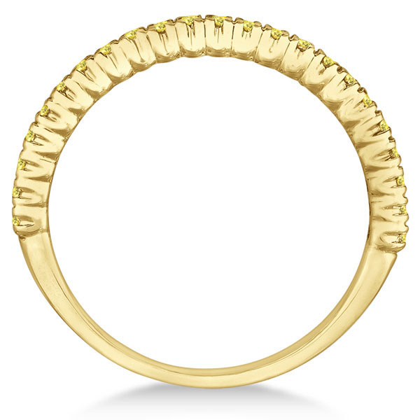 Half-Eternity Pave Yellow Diamond Stacking Ring 14k Yellow Gold (0.25ct)