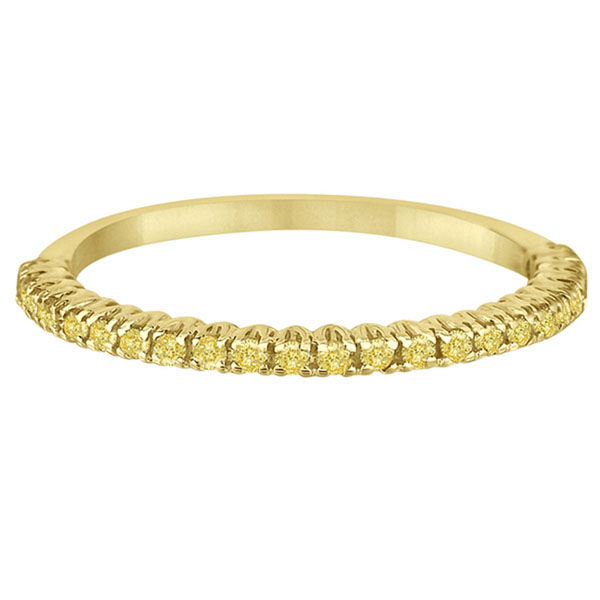 Half-Eternity Pave Yellow Diamond Stacking Ring 14k Yellow Gold (0.25ct)